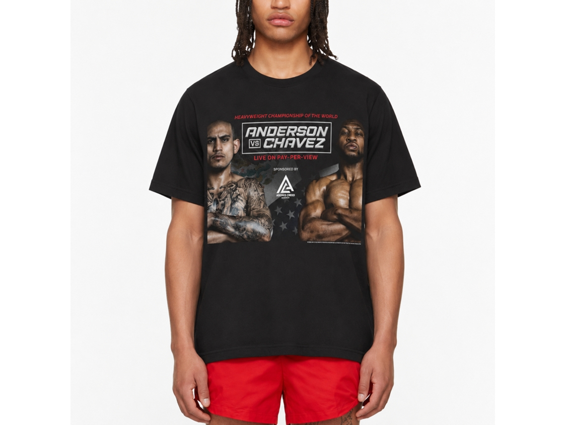 Rockinstone Rocky Movie Anderson V Chavez Black Adult T-shirt Size:m