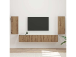 Vidaxl Conjunto De Móvel De Tv 4 Pcs Carvalho Artesanal