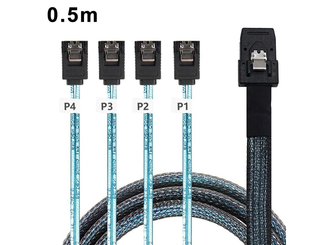 Cabo Mini Sas De 36 Pinos Macho Para 4 Sata 0,5m Klb Aquaforge (sff 8087)
