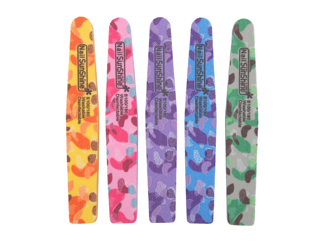 5pcs Lixa De Unha Reutilizável Lavável Em Espuma Plástica Colorida Para Polimento De Unhas Diy