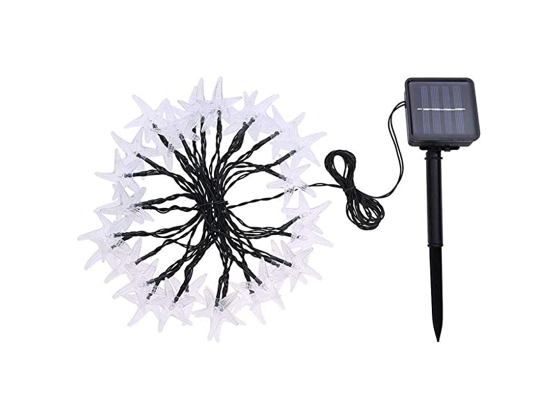 30 Luzes de Corda de Estrela Do Mar Led Solar com 8 Modos de Iluminação Luzes de Corda de Fada para Gramado de Jardim