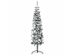 Vidaxl Meia Árvore De Natal Fina Com Flocos De Neve 150 Cm