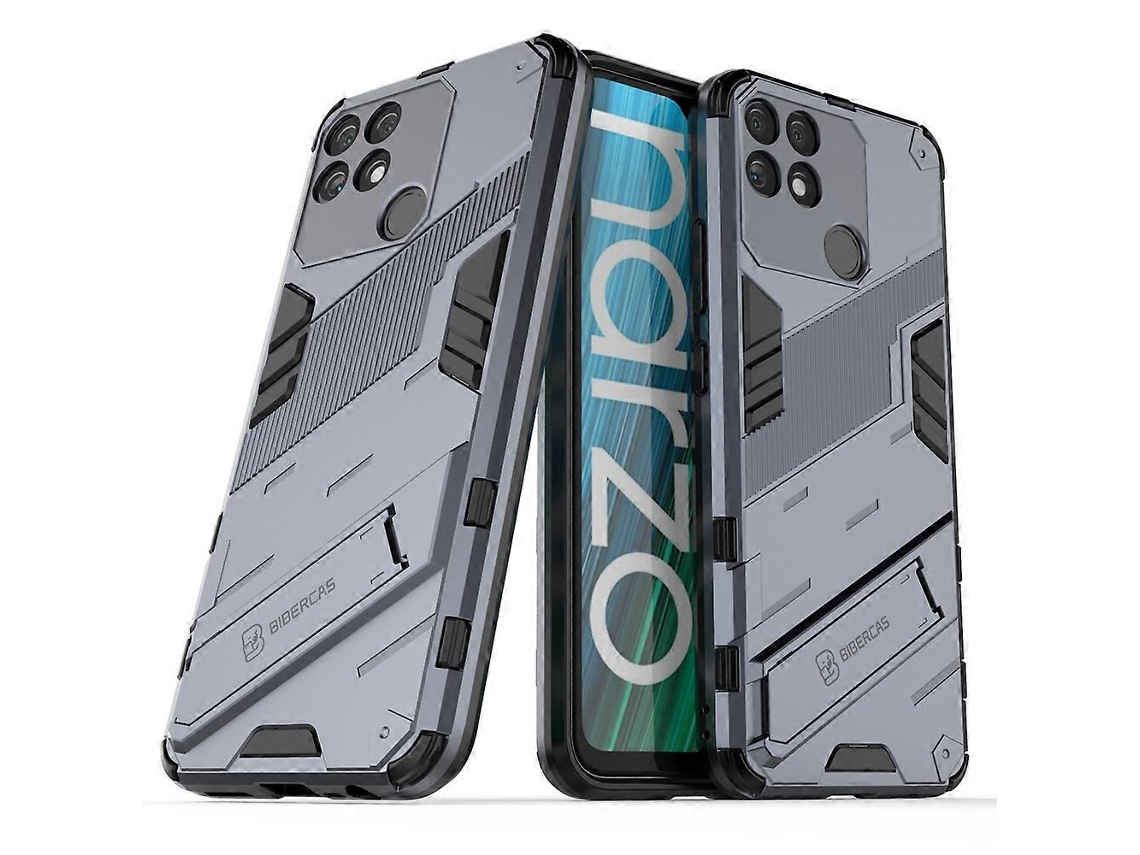 Para Oppo Realme Narzo 50a Punk Armor 2 Em 1 Pc Capa De Telefone Tpu À Prova De Choque Com Suporte Invisível