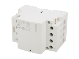 Mini contator residencial CA 4 polos, 63 A, 220 V, 50 Hz, com 4 contatos (trilho DIN)