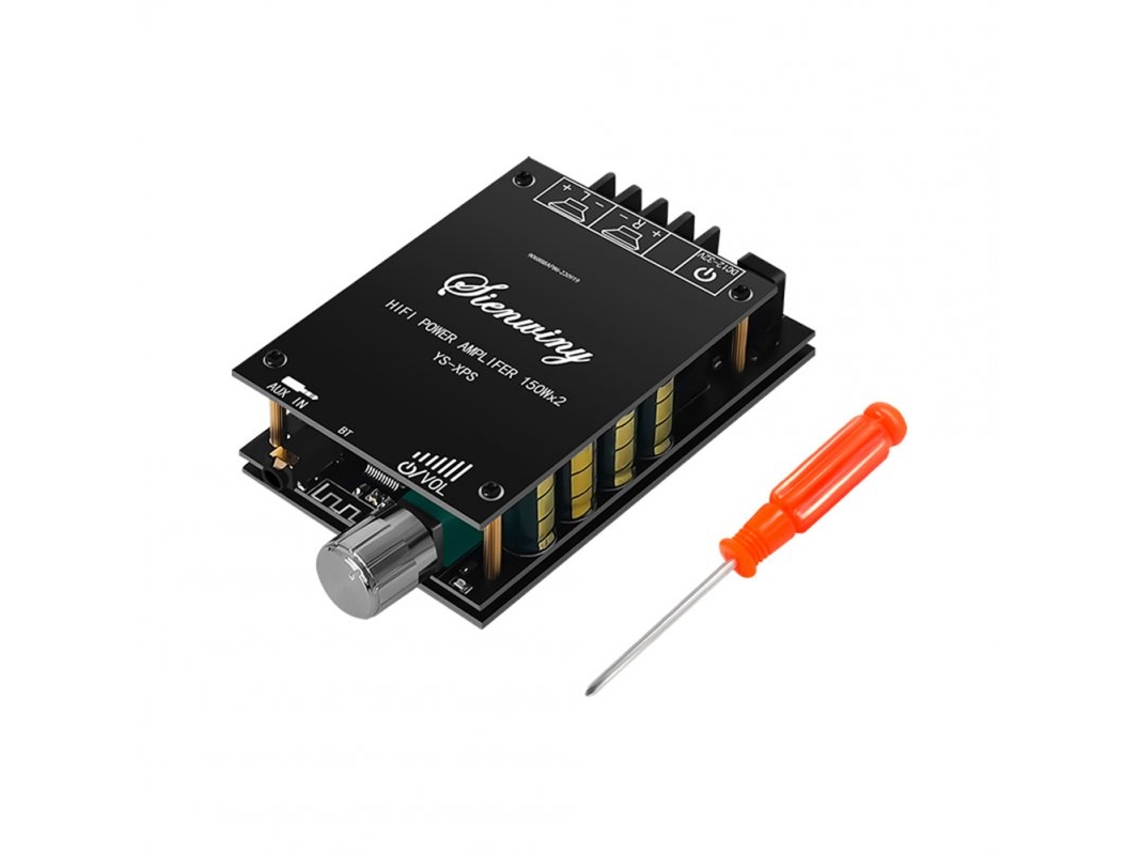 Módulo de Placa Amplificadora de Potência de Áudio Bluetooth 150 W 2.0 Estéreo de Canal Duplo Preto