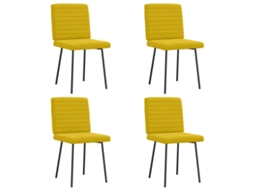Vidaxl Cadeiras De Jantar 4 Pcs Veludo Amarelo