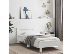 Vidaxl Estrutura Da Cama Com Fitas Led Branco Derivados De Madeira