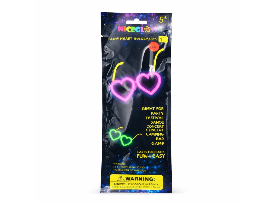 Óculos Corações Glow Bk 20912 Multicores B&K