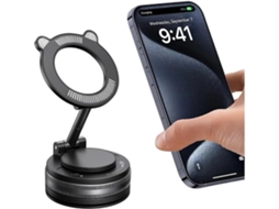Suporte De Celular Para Carro Com Sucção Magnética A Vácuo, Suporte Dobrável Ajustável De 360° Com Pegada Forte (preto)