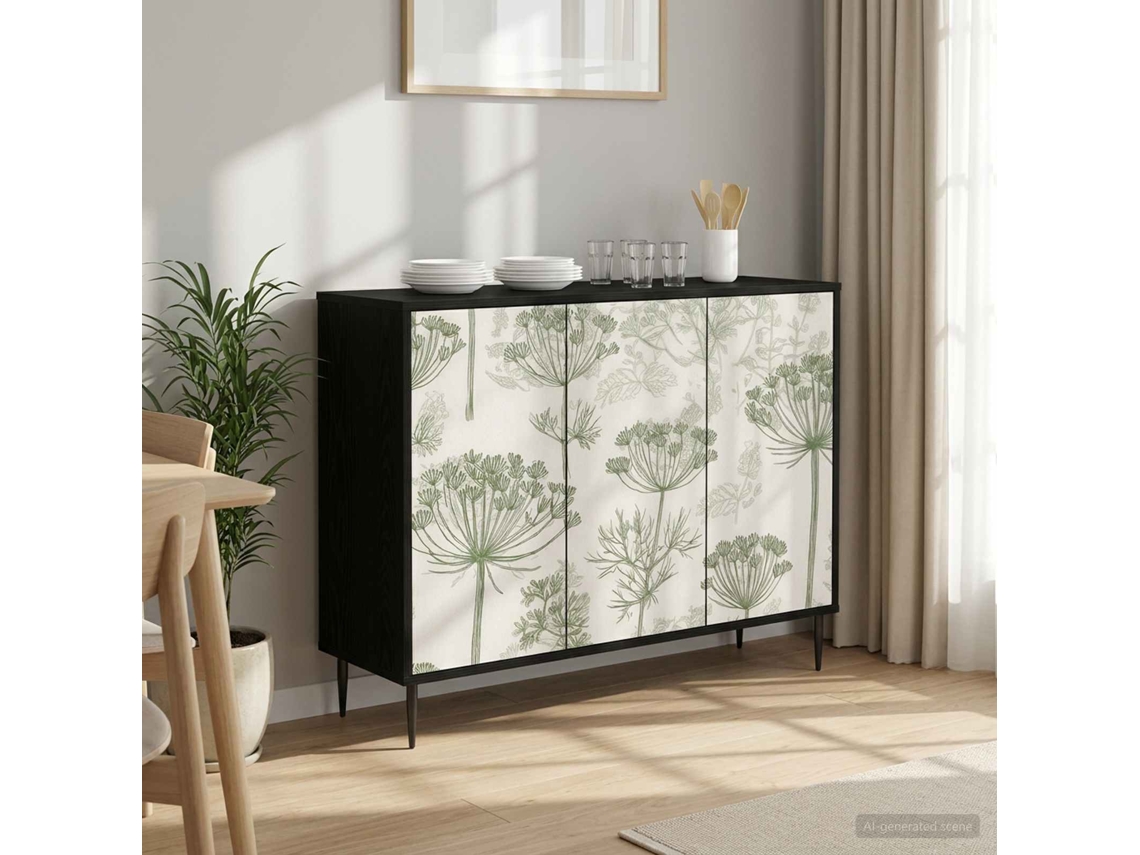 Vidaxl Buffet Gotha Carvalho Preto 102 X 33 X 76 Cm