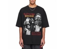 Rockinstone Killer Klowns Four Bw Photos Black Adult T-shirt Size:xl
