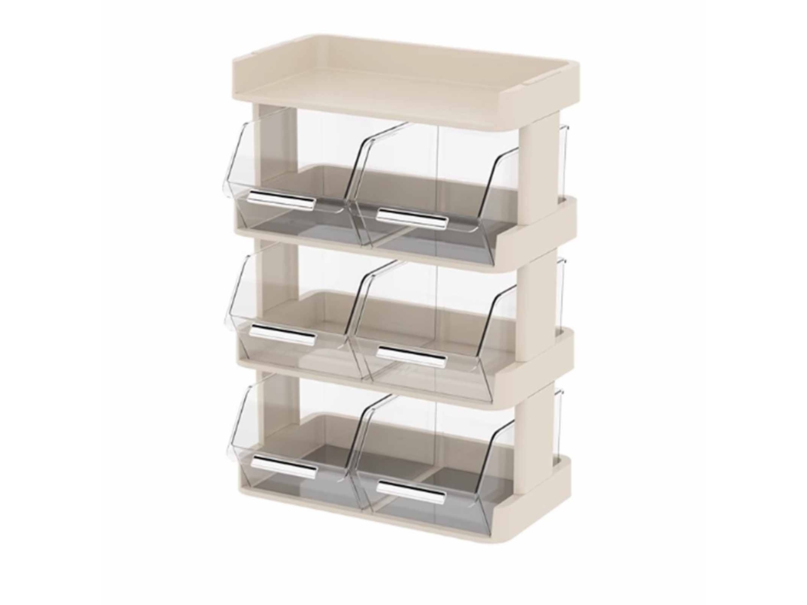 Organizador de saquinhos de chá, 4 camadas, prateleira de armazenamento para balcão, mesa, escritório, bar, branco, crema, 30x17x42.5cm | S/MARCA