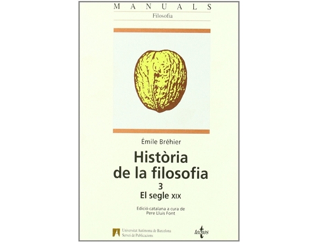 Livro Histÿria De La Filosofia. Vol. 3. de Émile Brähier (Catalán)