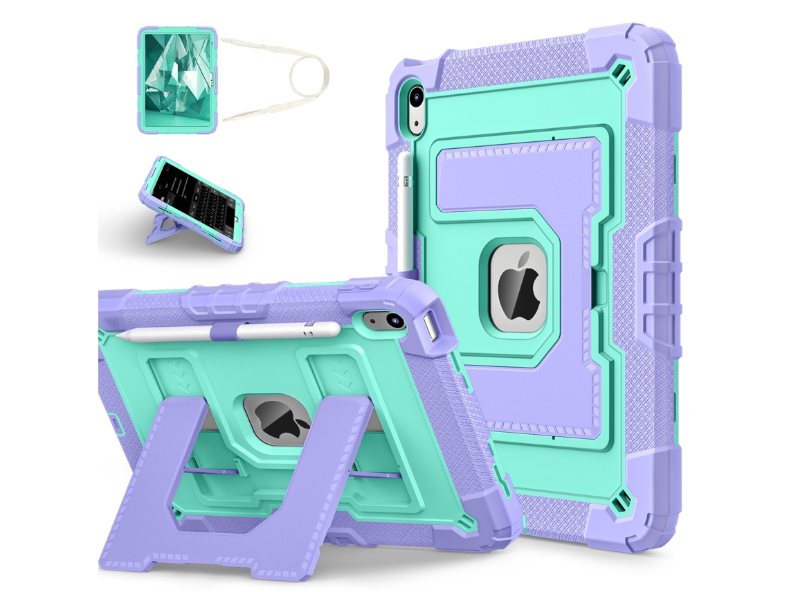 Capa Protetora, Estojo Para Tablet, Suporte De Proteção Contra Quedasroxo Lótus E Verde Menta Ipad Mini 6/7 Yunzii