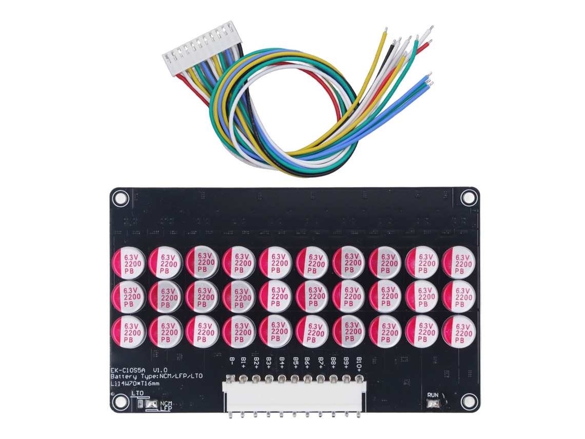 Módulo de balanceamento e transferência de energia Active Lidium Battery Equalizer 5a 8-10s com capacitor