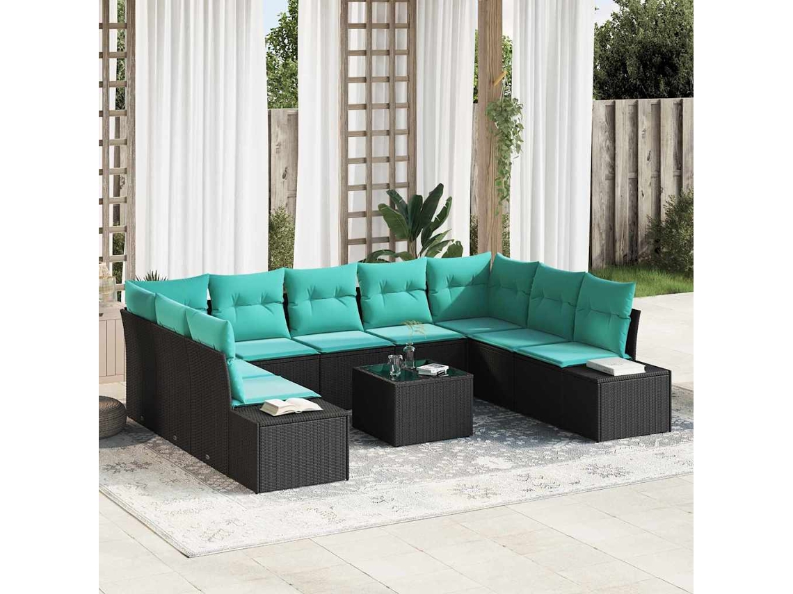 Vidaxl Conjunto De Sofá De Jardim 9 Unid. 8-número De Lugares