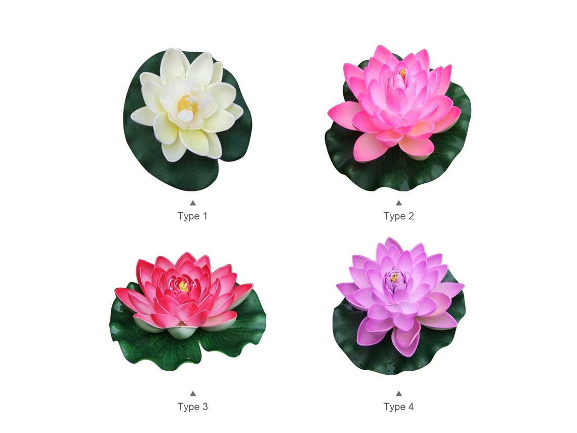 Flores de Lótus Artificiais Flutuantes com Folha de Espuma 18cm