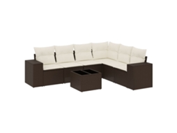 Garden Sofa Set, Garden Sofa Sets Vidaxl Marrom Rattan / Vime (n/a)