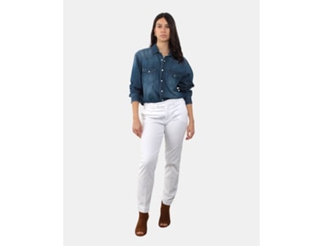 Calças De Mulher Re-hash Mod Gloria Capri Poliéster Branco (30)