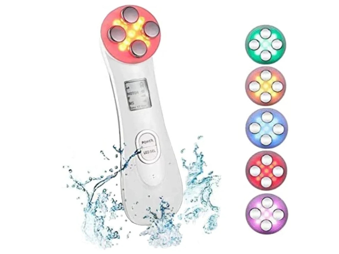 Instrumento De Beleza Yizhood Rf Ultrassônico 5 Em 1 Multifuncional Para Cuidados Faciais 6 Modos Branco
