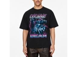 Rockinstone Cocaine Bear Lightning Black Adult T-shirt Size:s