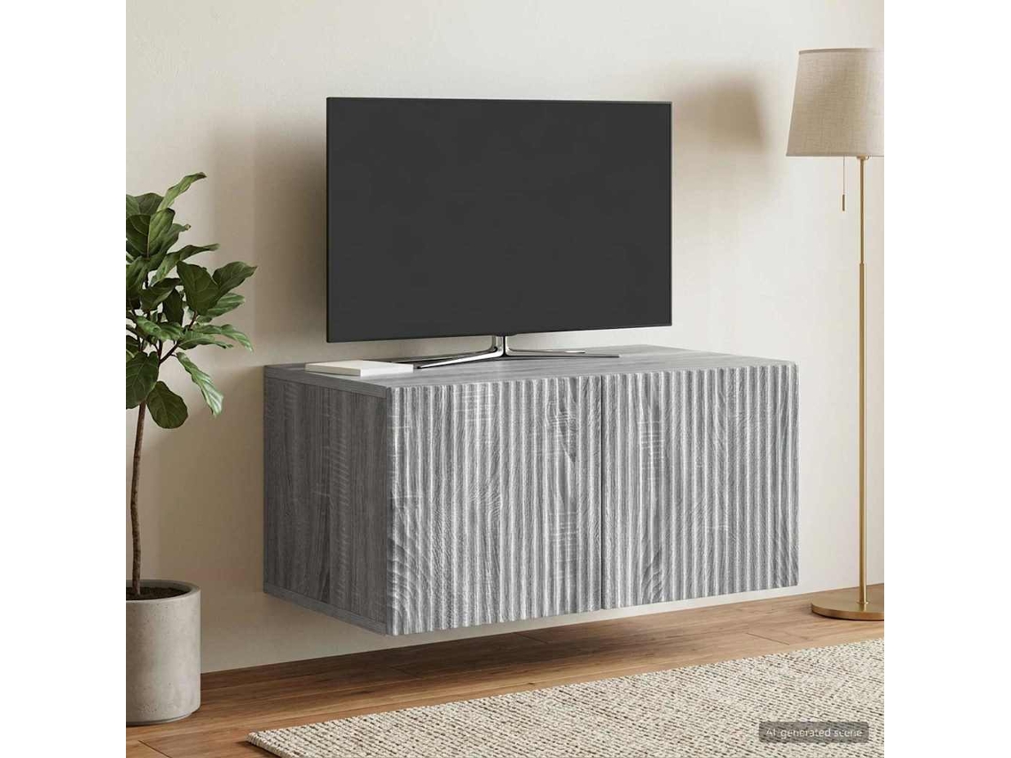 Vidaxl Gabinete De Tv De Parede 59,5 X 41 X 30 Cm Sonoma Cinzento