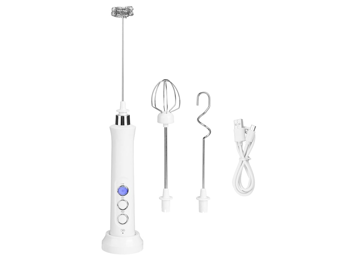 Batedeira Elétrica USB S/MARCA, para ovos, espumador de leite, branco