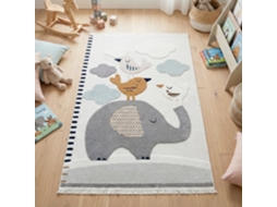 Rugura - Tapete Para Quarto Infantil 120x170cm Menina Menino Com Nuvens, Estrelas, Arco-íris, Animais E Montanhas