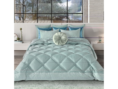 Colcha ARGILA 250x260cm Jade com 2 Almofadas — 95% Poliéster + 5% Algodão