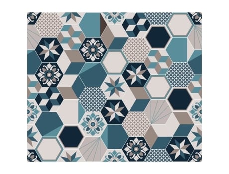 Backsplash adesivo para telha de alumínio Exa - L. 70 x l. 40 cm - Azul