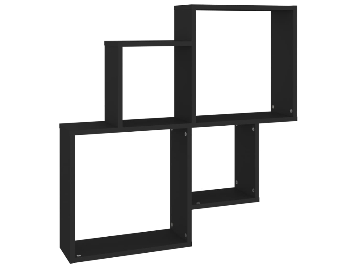 Wall Cube Shelf, Wall Cube Shelves Vidaxl Preto Madeira Processada (n/a)