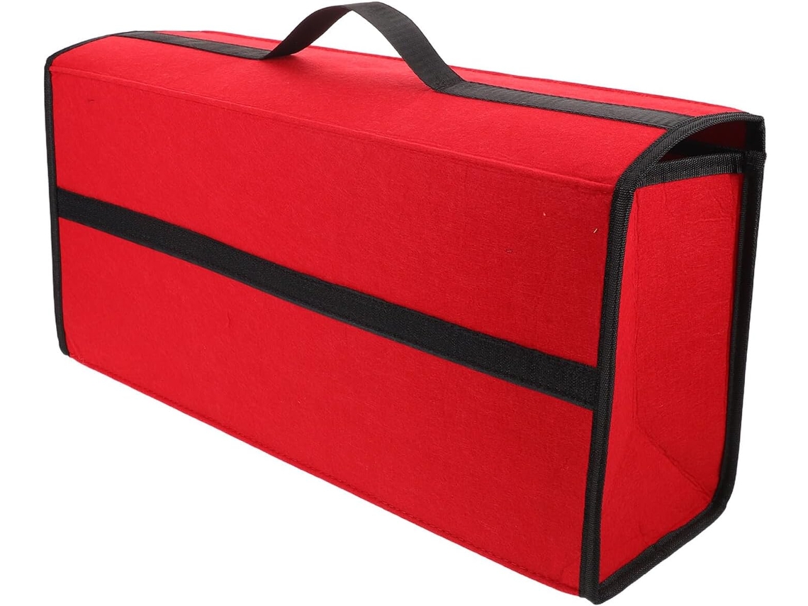 Caixa De Armazenamento Dobrável Grande Em Feltro Vermelho Para Porta-malas De Carro