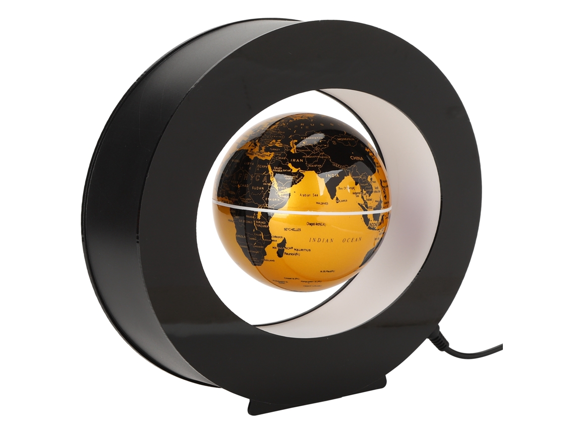 Globo Flutuante com Base Oval Levitação Magnética Mapa Mundial 3.5 Polegadas Led 100 240v Plug Uk