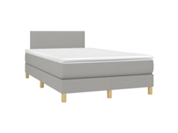Cama Boxspring com Colchão 120x190 cm Tecido Cinzento Claro MAISON EXCLUSIVE