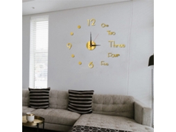Aetheria relógio de Parede 3d Diy 40cm Dourado Acrílico Silencioso Decorativo para Casa