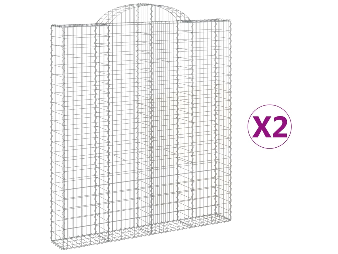 Gabion Basket, Gabion Baskets Vidaxl Prateado Ferro (200 X 30 X 220/240 Cm)