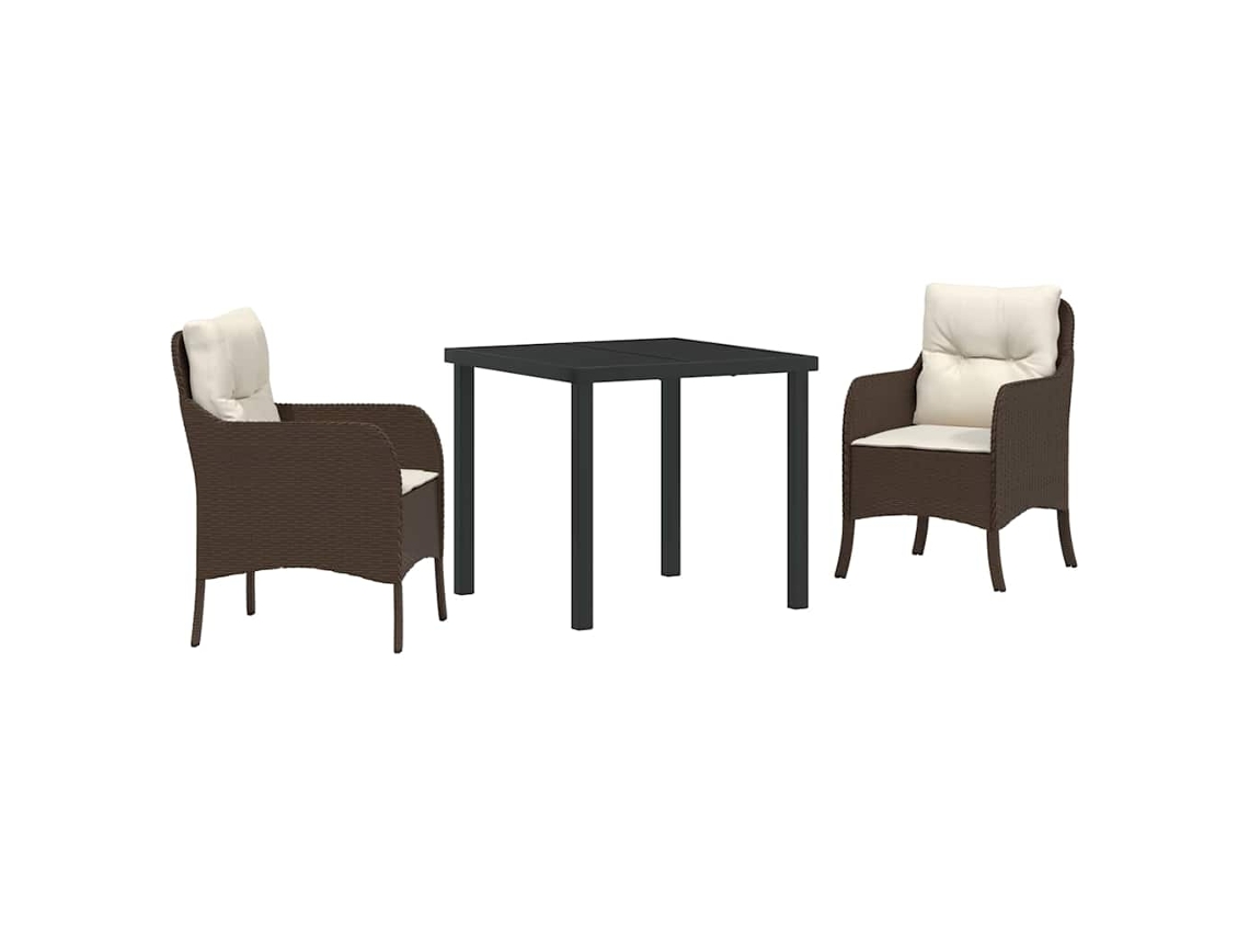 Maison Exclusive - Conjunto De Jantar Para Jardim 3 Pcs Castanho Vime Pe