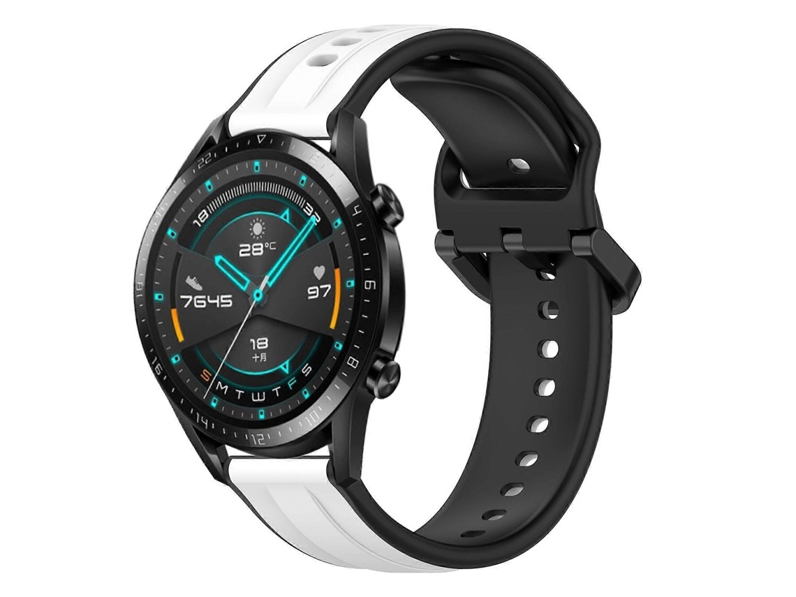 Pulseira De Silicone Bicolor Com Formato Convexo Para Huawei Gt2 (46 Mm E 22 Mm)