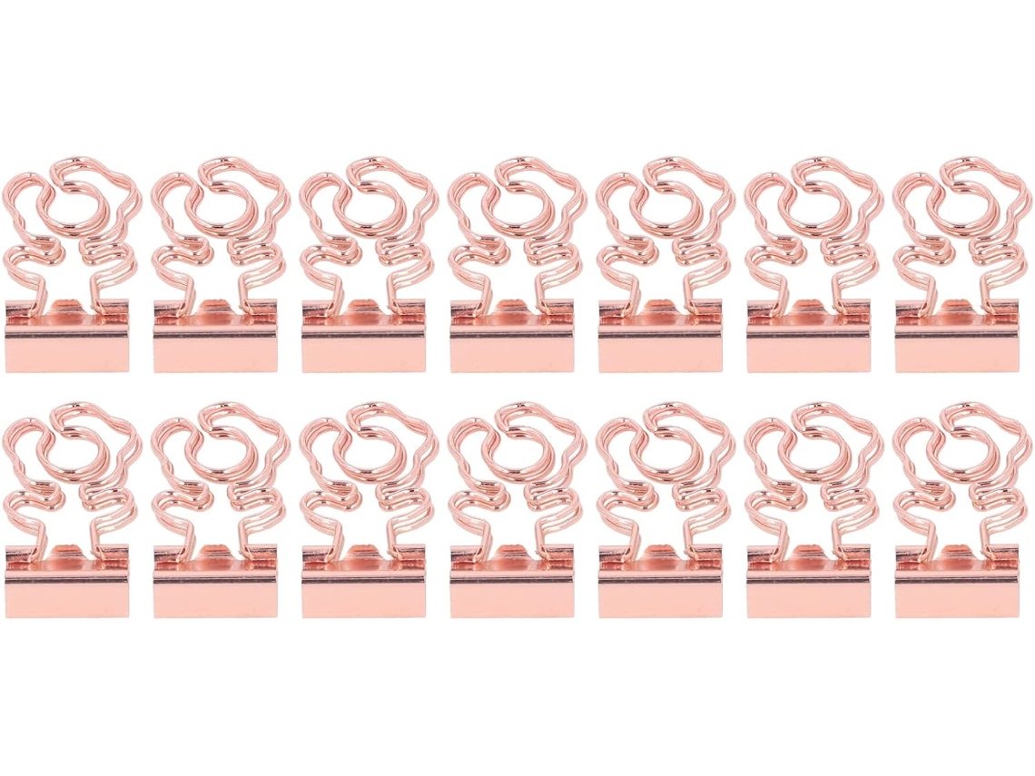 Acuto 100 Presilhas Metálicas Fofinhas, Design de Flor Rosa, Pequenas e Portáteis para Casa, Escola e Mesa