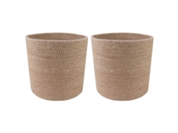 Vidaxl Conjunto De Vasos De Planta 2 Pcs Natural Ø 21 X 21 Cm
