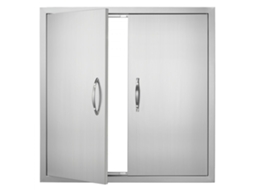 Porta Dupla Em Inox Para Exteriores 790x790 Mm Com Fecho Magnético Tekmaquinas