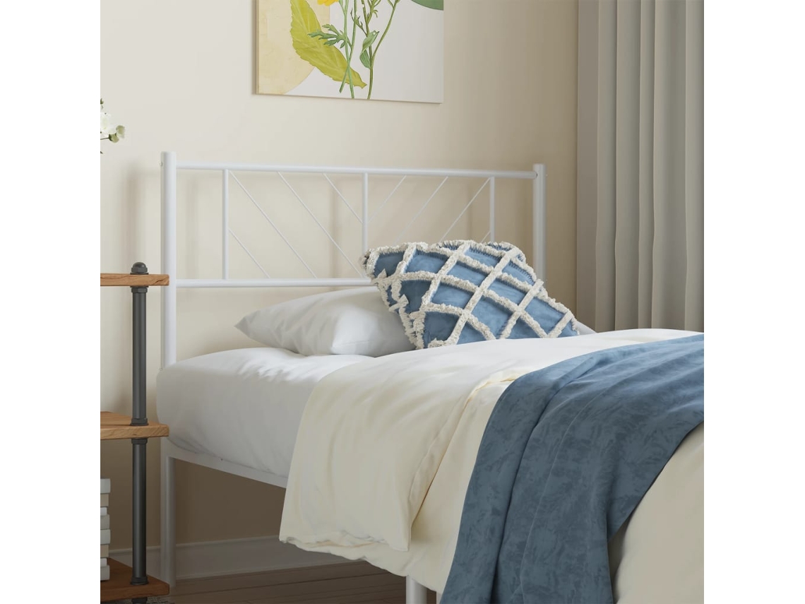 Cabecero de metal blanco de 75 cm