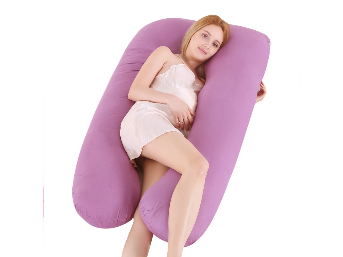 Almofada para Grávidas, Almofada de Amamentação em Formato de U, Alívio Dor no Corpo Durante a Gravidez SPQMENT (140x80cm roxa)