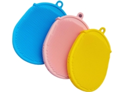 Beaupretty Conjunto De 3-escovas Esfoliantes Corporais Silicone Dupla Face Para Costas, Limpeza Suave Da Pele, Sabonete