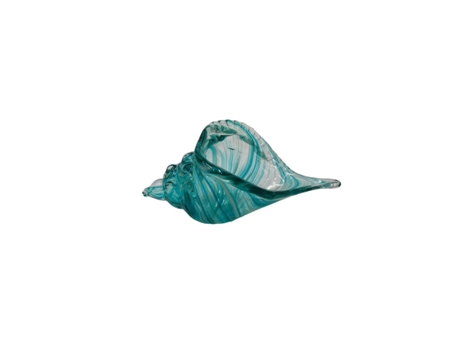 Figura Decorativa ROMIMEX Azul Vidro Concha 22 x 10 x 12 cm