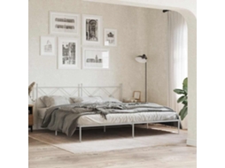 Vidaxl Estrutura De Cama Com Cabeceira 193x203 Cm Metal Branco