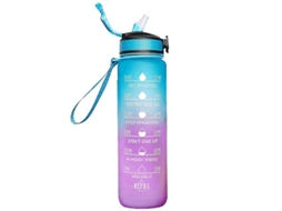 Garrafa De Água Reutilizável 1000ml Tritan Sem Bpa Com Citação Motivacional E Marcador De Tempo Estilo 2