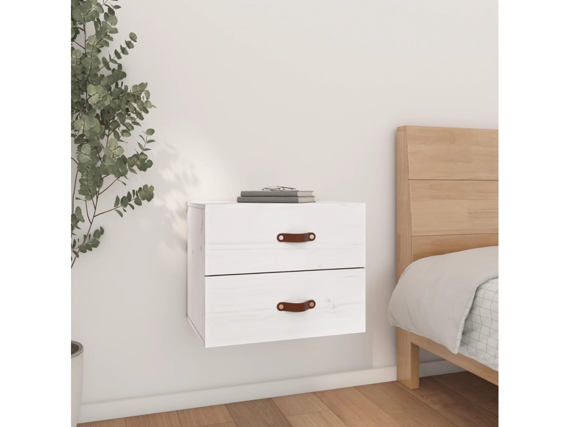 Vidaxl Mesa De Cabeceira De Parede 50x36x40 Cm Branco