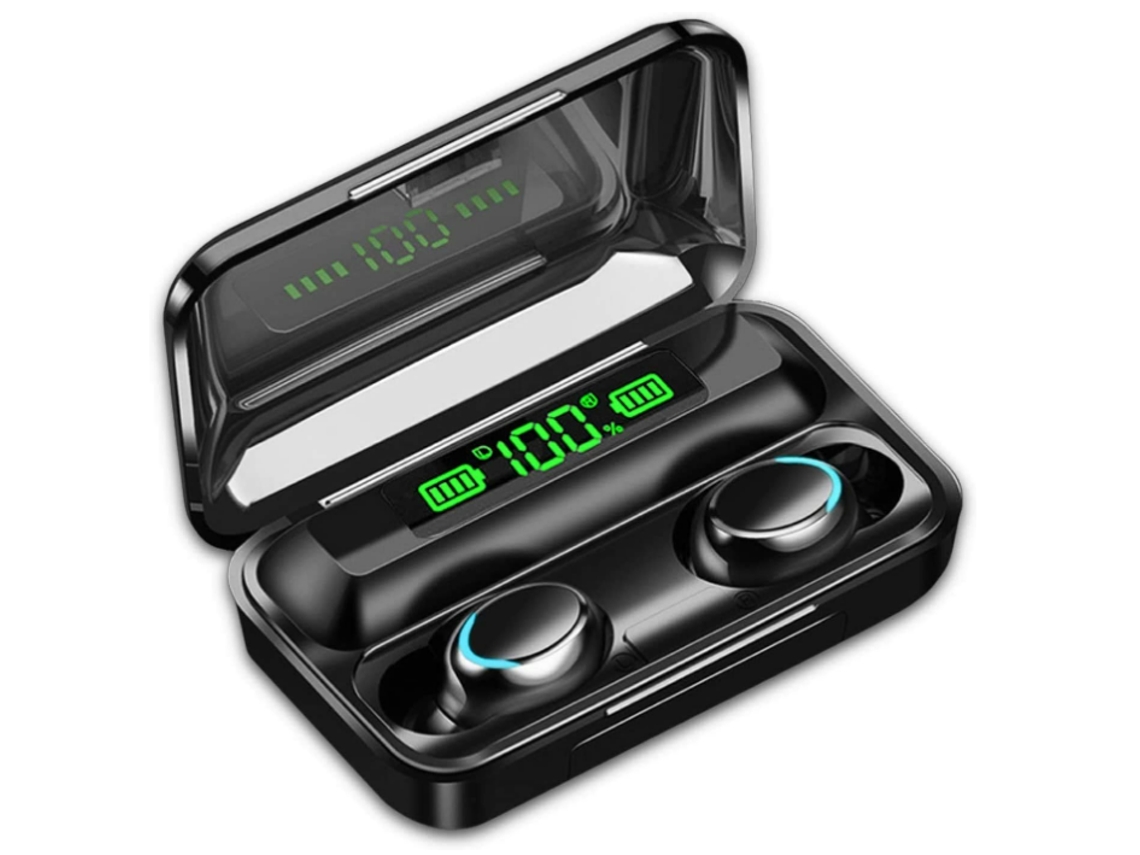Auriculares Sem Tws Android Horas Reprodução Controles para AUJEZON Bluetooth À Prova de Água Preto