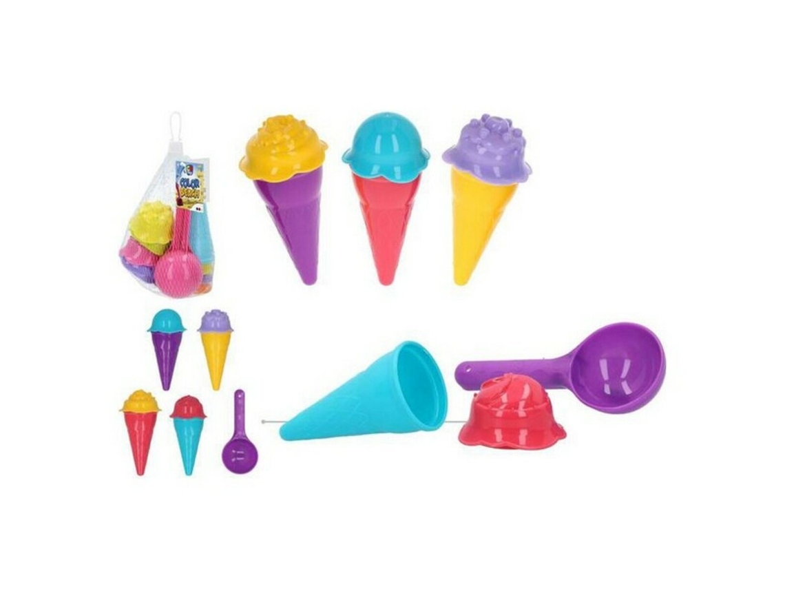 Conjunto de Brinquedos de Praia Ice Cream Color Beach 9 Pcs (Idade Mínima Recomendada:  1 Ano)